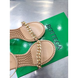 Bottega Veneta Chain Sheepskin High Heeled Sandals For Women Beige