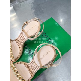 Bottega Veneta Chain Sheepskin High Heeled Sandals For Women Beige