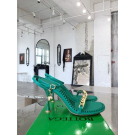 Bottega Veneta Chain Sheepskin High Heeled Sandals For Women Green