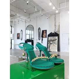 Bottega Veneta Chain Sheepskin High Heeled Sandals For Women Green