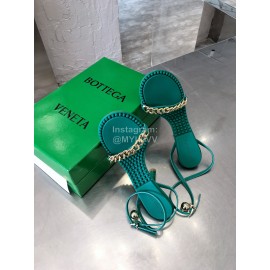 Bottega Veneta Chain Sheepskin High Heeled Sandals For Women Green