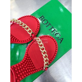Bottega Veneta Chain Sheepskin High Heeled Sandals For Women Red
