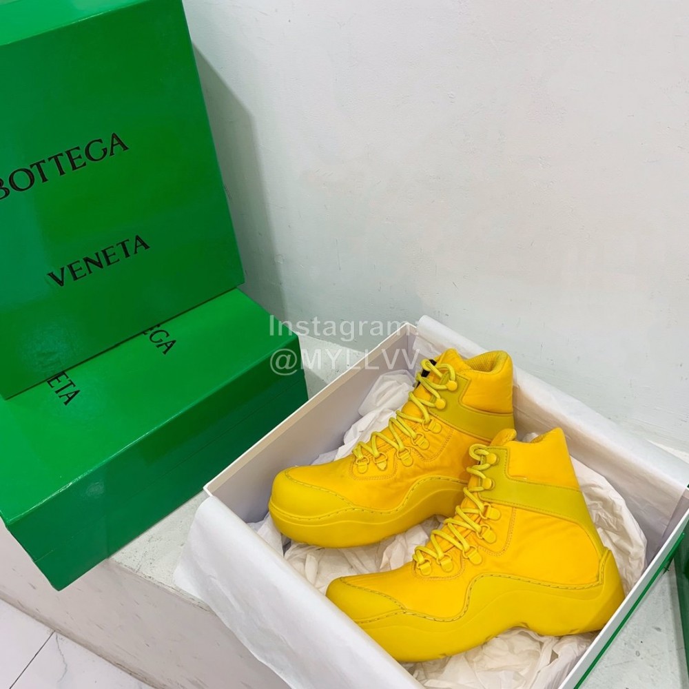 Bottega Veneta Fashion Thick Soled Lace Up Boots For Women Yellow