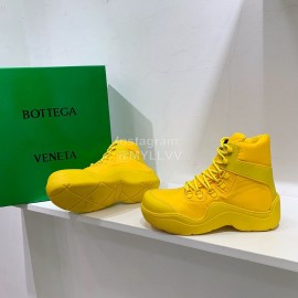 Bottega Veneta Fashion Thick Soled Lace Up Boots For Women Yellow
