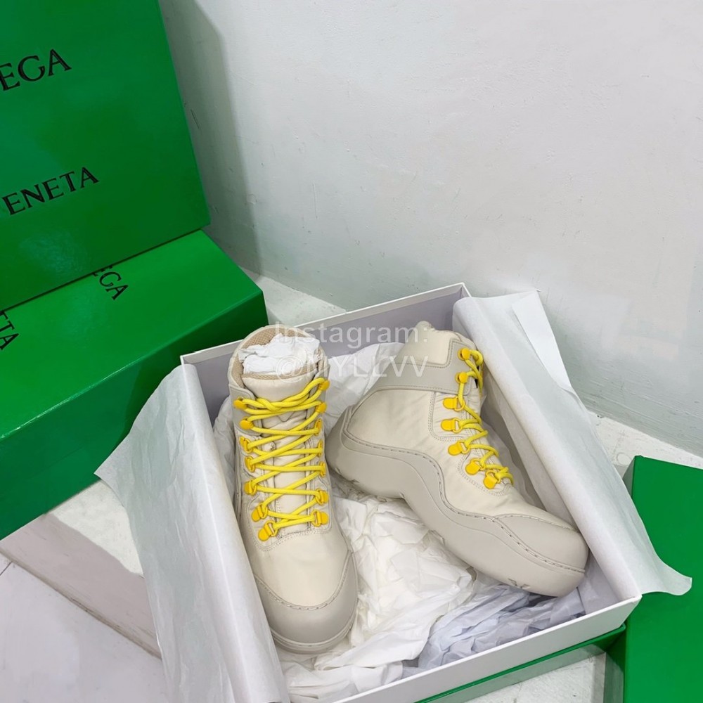 Bottega Veneta Fashion Thick Soled Lace Up Boots For Women White