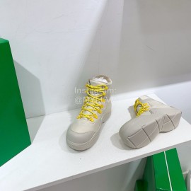 Bottega Veneta Fashion Thick Soled Lace Up Boots For Women White
