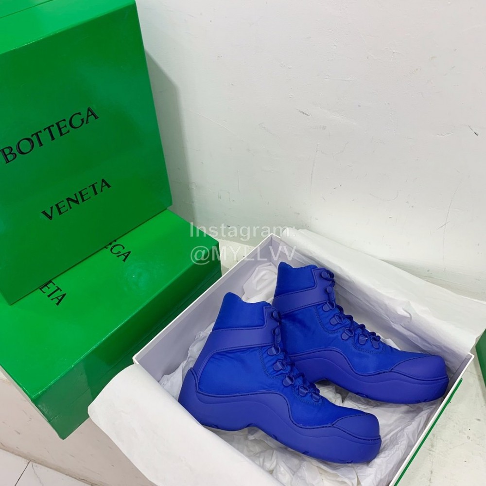 Bottega Veneta Fashion Thick Soled Lace Up Boots For Women Blue