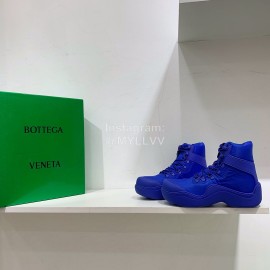 Bottega Veneta Fashion Thick Soled Lace Up Boots For Women Blue