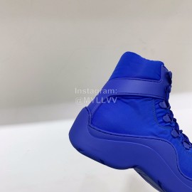 Bottega Veneta Fashion Thick Soled Lace Up Boots For Women Blue