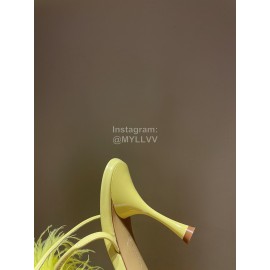 Bottega Veneta Calf Leather High Heeled Sandals For Women Yellow