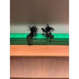 Bottega Veneta Calf Leather High Heeled Sandals For Women Black