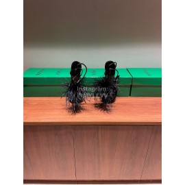 Bottega Veneta Calf Leather High Heeled Sandals For Women Black