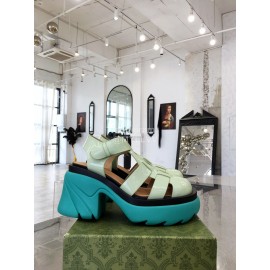 Bottega Veneta Cowhide Woven Thick High Heeled Sandals For Women 