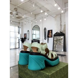 Bottega Veneta Cowhide Woven Thick High Heeled Sandals For Women 