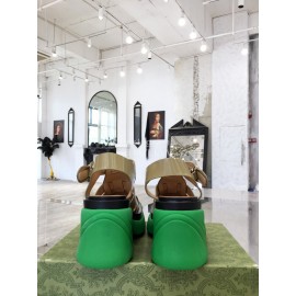 Bottega Veneta Cowhide Woven Thick High Heeled Sandals For Women Green