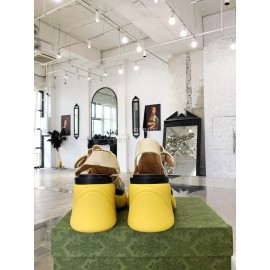 Bottega Veneta Cowhide Woven Thick High Heeled Sandals For Women White