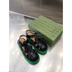 Bottega Veneta Cowhide Woven Thick High Heeled Sandals For Women Black