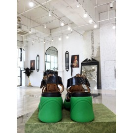 Bottega Veneta Cowhide Woven Thick High Heeled Sandals For Women Black