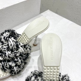 Bottega Veneta Cotton Braided High Heeled Slippers For Women White