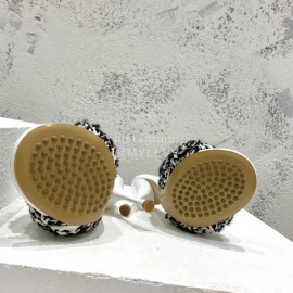 Bottega Veneta Cotton Braided High Heeled Slippers For Women White