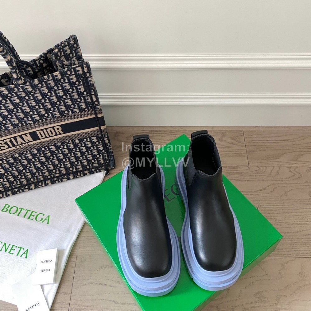 Bottega Veneta Fashion Thick Soled Leather Martin Boots For Women Blue