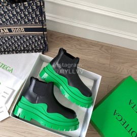 Bottega Veneta Fashion Thick Soled Leather Martin Boots For Women Green