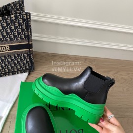 Bottega Veneta Fashion Thick Soled Leather Martin Boots For Women Green