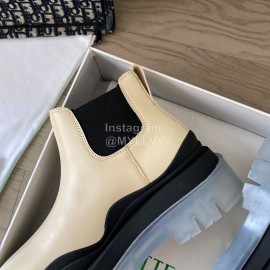 Bottega Veneta Fashion Thick Soled Leather Martin Boots For Women Beige