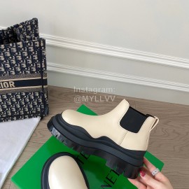 Bottega Veneta Fashion Thick Soled Leather Martin Boots Beige For Women 