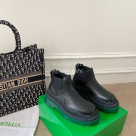 Bottega Veneta Fashion Thick Soled Leather Martin Boots For Women Black