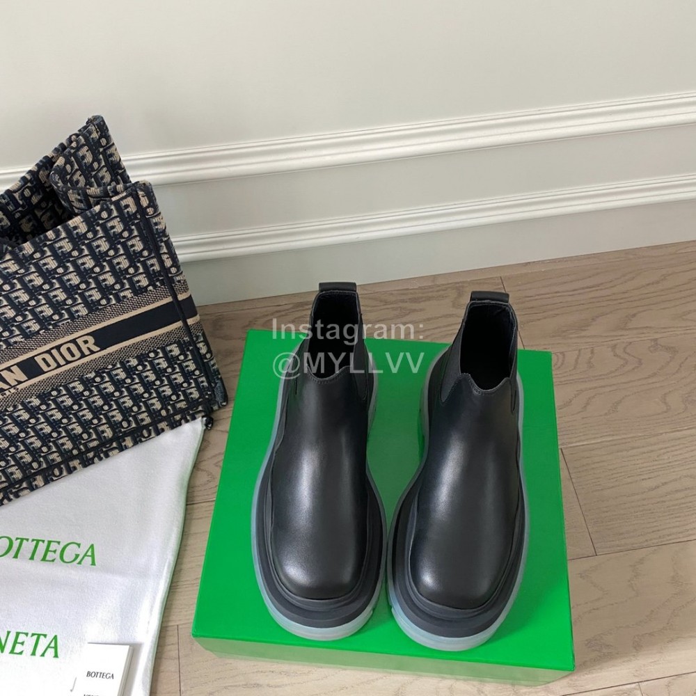 Bottega Veneta Fashion Thick Soled Leather Martin Boots Black For Women 
