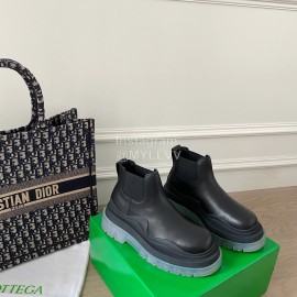 Bottega Veneta Fashion Thick Soled Leather Martin Boots Black For Women 