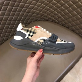 Burberry Plaid Cowhide Canvas Elevated Sneakers For Men