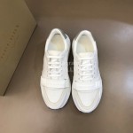 Burberry Cowhide Canvas Elevated Sneakers For Men White