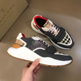 Burberry Plaid Canvas Cowhide Elevated Sneakers For Men