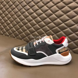 Burberry Plaid Canvas Cowhide Elevated Sneakers For Men