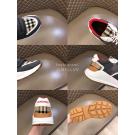 Burberry Plaid Canvas Cowhide Elevated Sneakers For Men