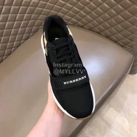 Burberry Cowhide Canvas Elevated Sneakers For Men Black