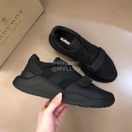 Burberry Black Cowhide Canvas Elevated Sneakers For Men