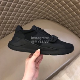 Burberry Black Cowhide Canvas Elevated Sneakers For Men