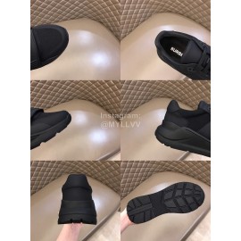 Burberry Black Cowhide Canvas Elevated Sneakers For Men