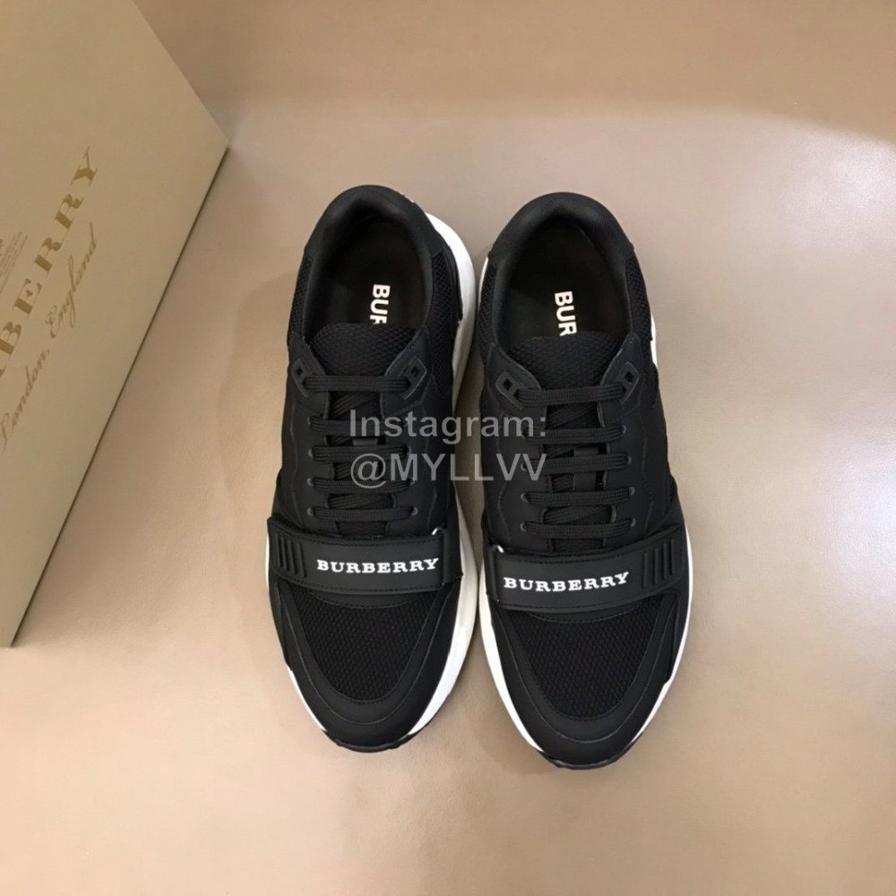 Burberry Cowhide Canvas Black Elevated Sneakers For Men