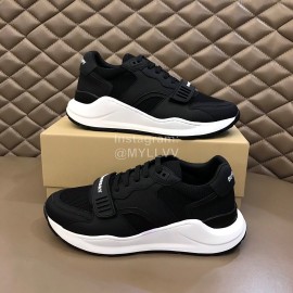 Burberry Cowhide Canvas Black Elevated Sneakers For Men