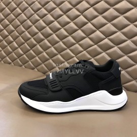 Burberry Cowhide Canvas Black Elevated Sneakers For Men