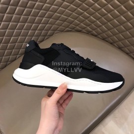 Burberry Cowhide Canvas Black Elevated Sneakers For Men