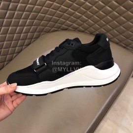 Burberry Cowhide Canvas Black Elevated Sneakers For Men