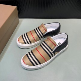 Burberry Stripe Cowhide Canvas Leisure Sneakers For Men 