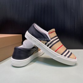 Burberry Stripe Cowhide Canvas Leisure Sneakers For Men 