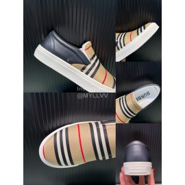 Burberry Stripe Cowhide Canvas Leisure Sneakers For Men 