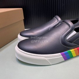 Burberry Cowhide Canvas Leisure Sneakers For Men Black